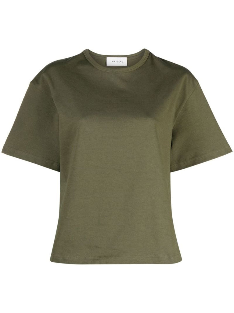 Green Cut-out Cotton T-shirt