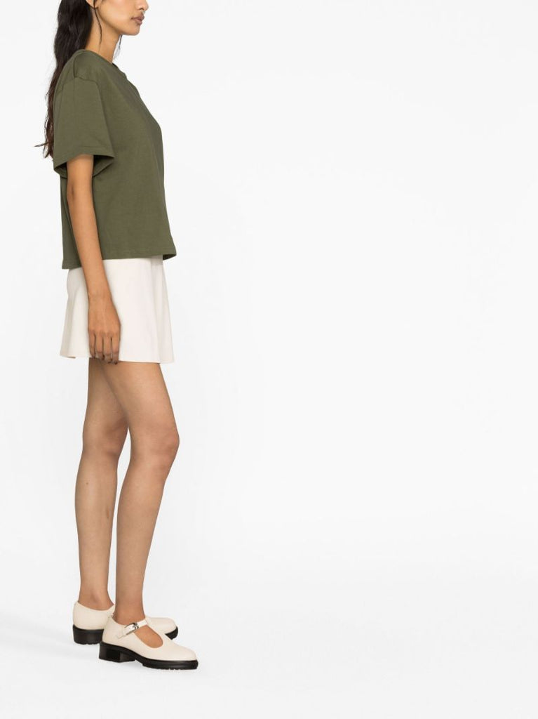 Green Cut-out Cotton T-shirt