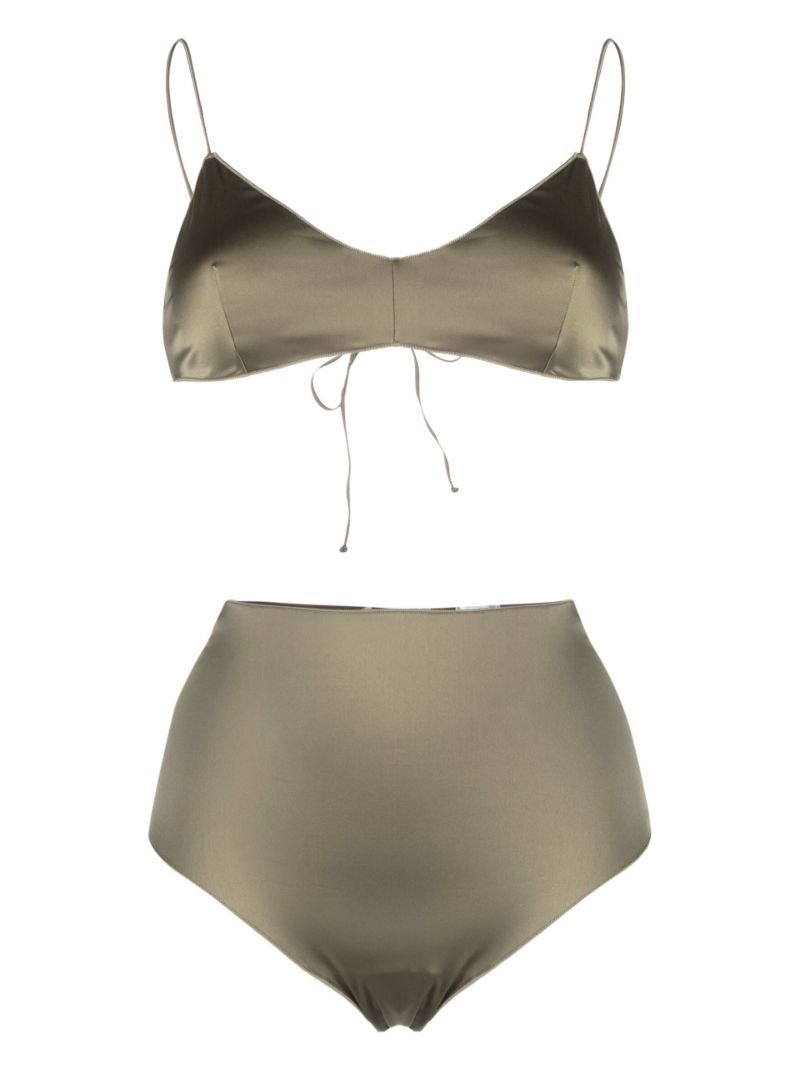 Green Satin Bikini