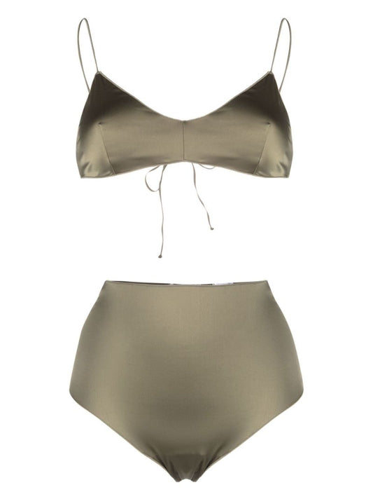 Green Satin Bikini