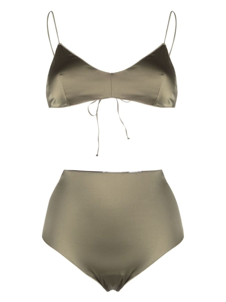 Green Satin Bikini