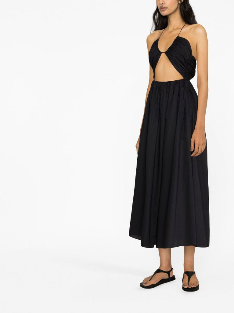 Black Cut-out Midi Dress
