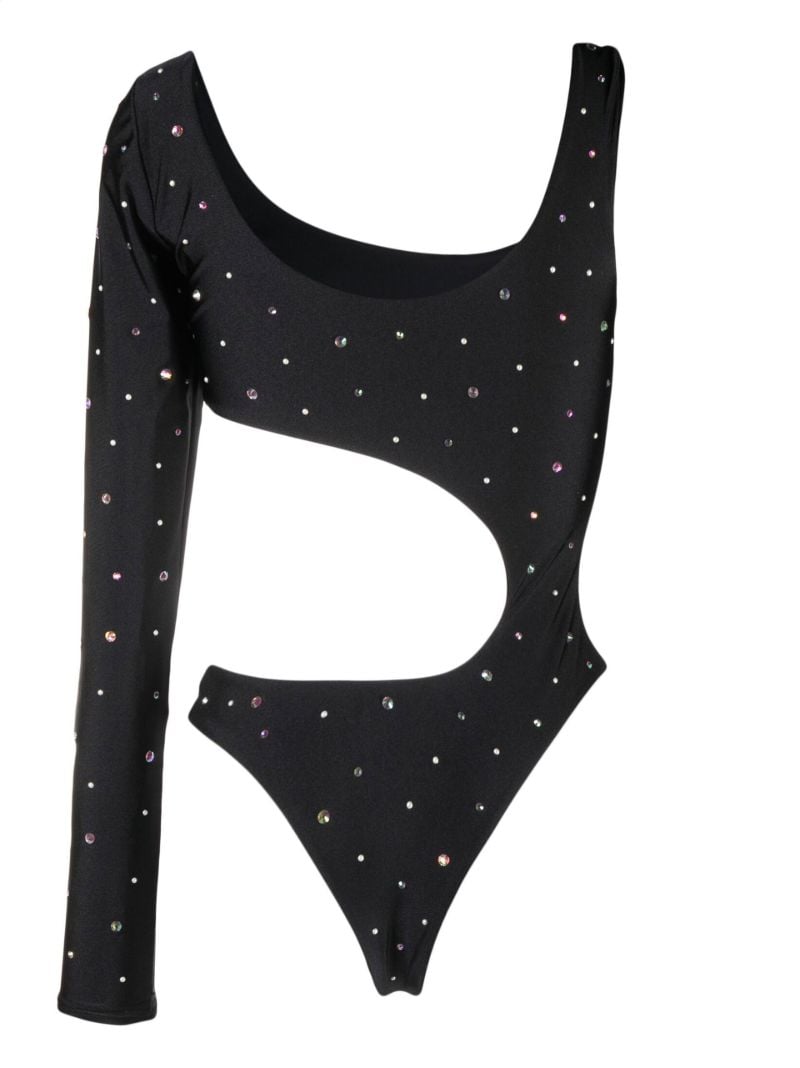 Black Studded Cut-out Swimsuit