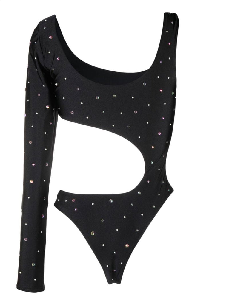Black Studded Cut-out Swimsuit