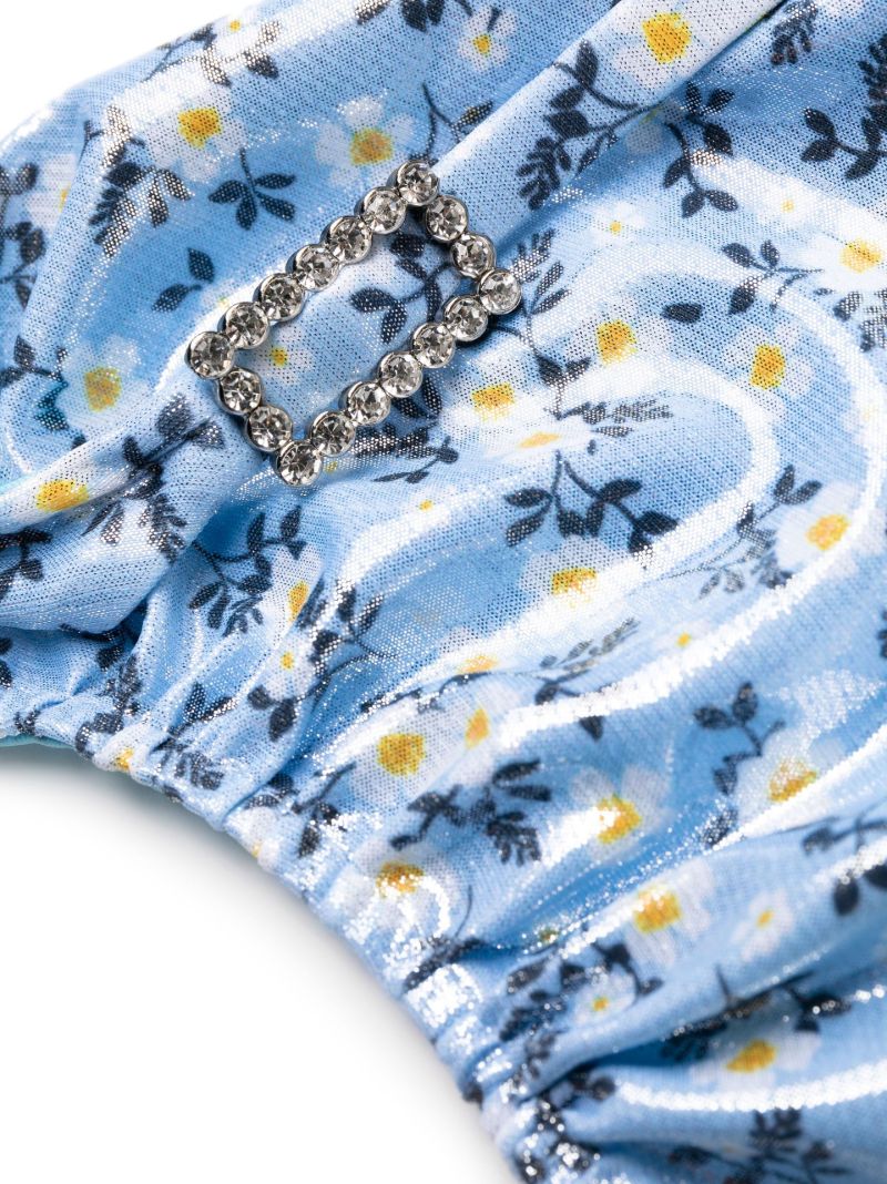 Blue Daisy Print Bikini