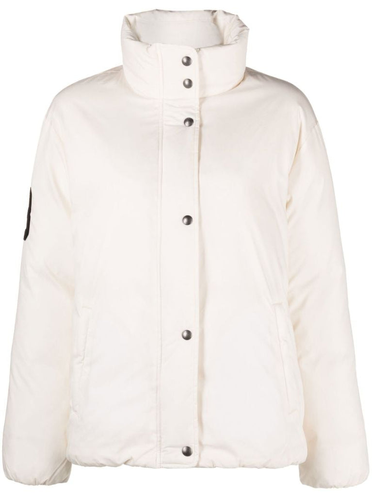 White Polo Pony Print Padded Jacket