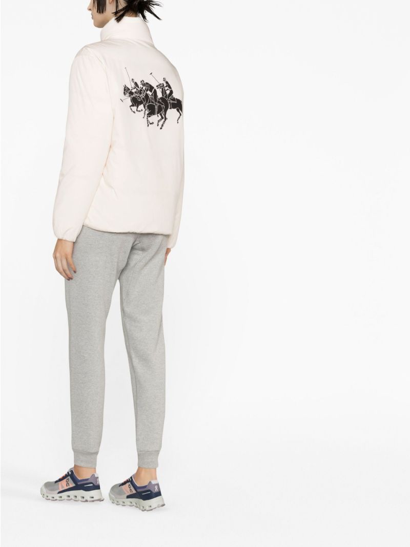 White Polo Pony Print Padded Jacket