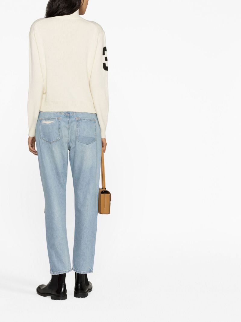 Blue Avery Patchwork Boyfriend Jeans