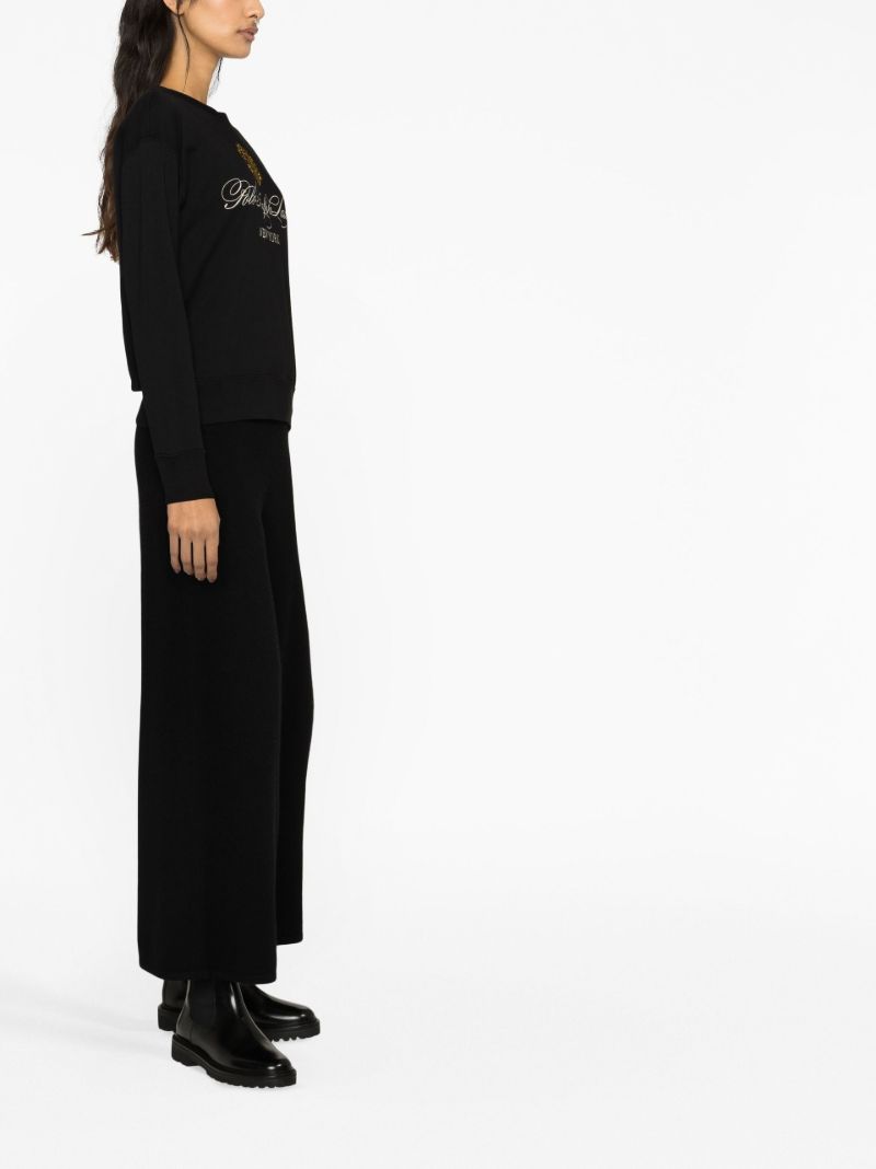 Black Logo Crest Cotton Sweatshirt