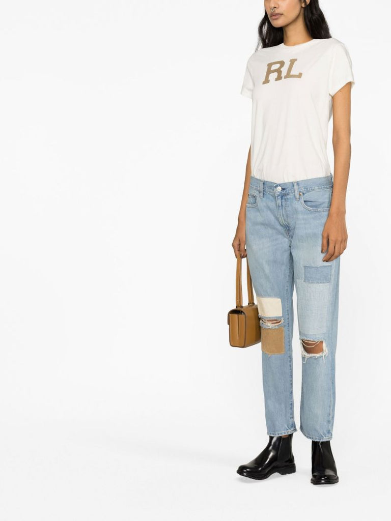 White Logo Cotton T-shirt