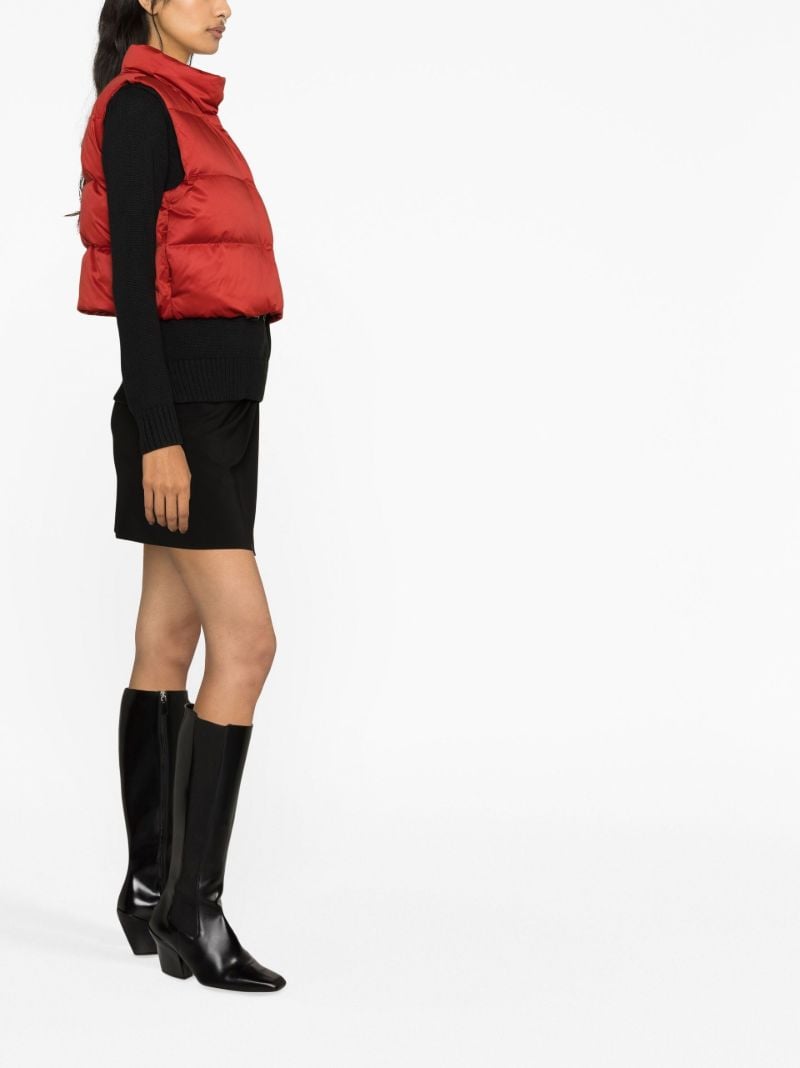 Red Cropped Puffer Gilet