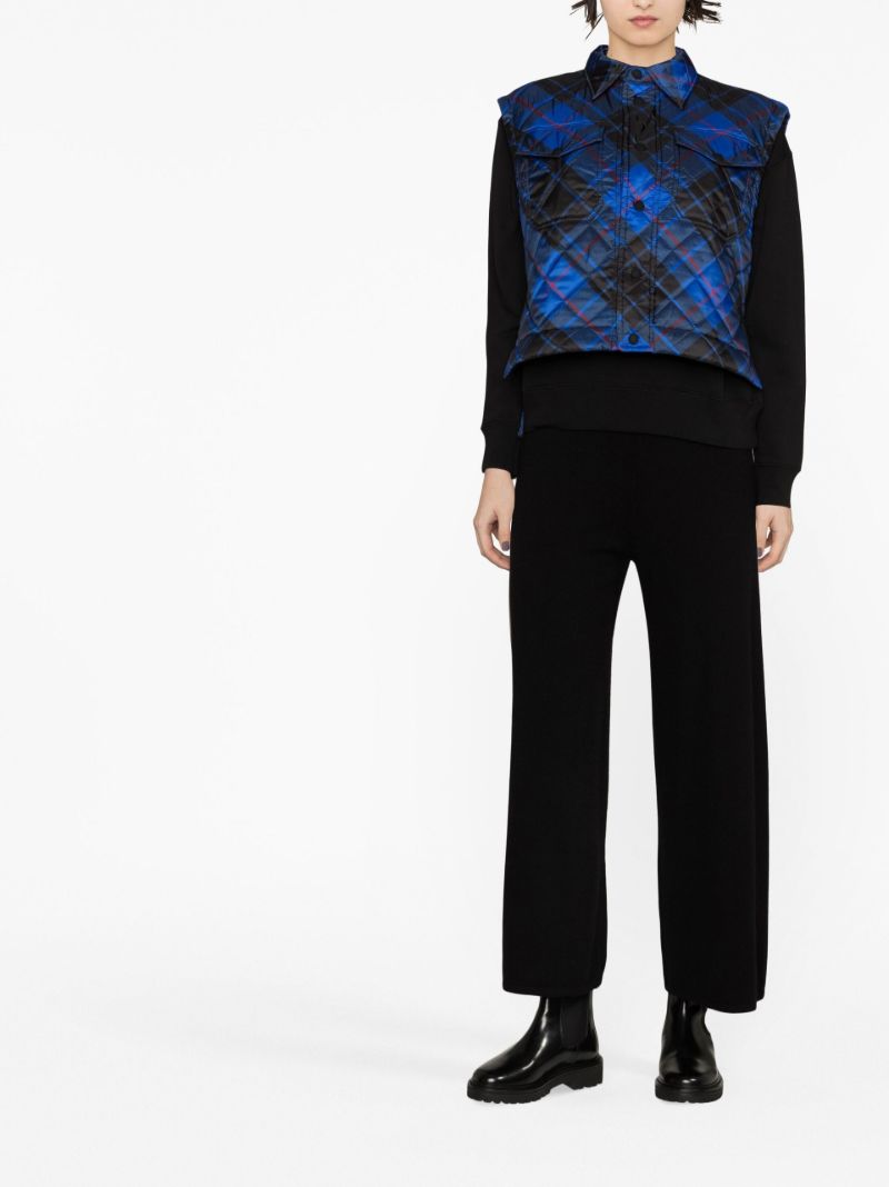 Blue Check Padded Gilet