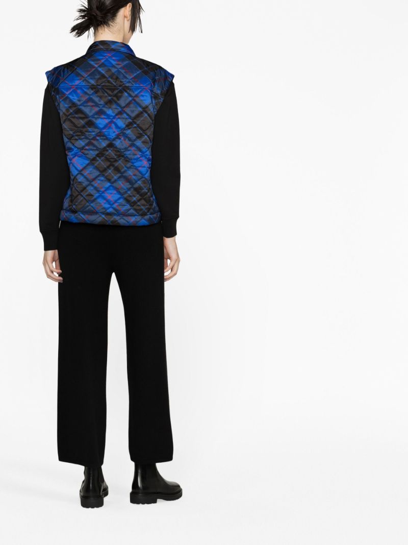 Blue Check Padded Gilet