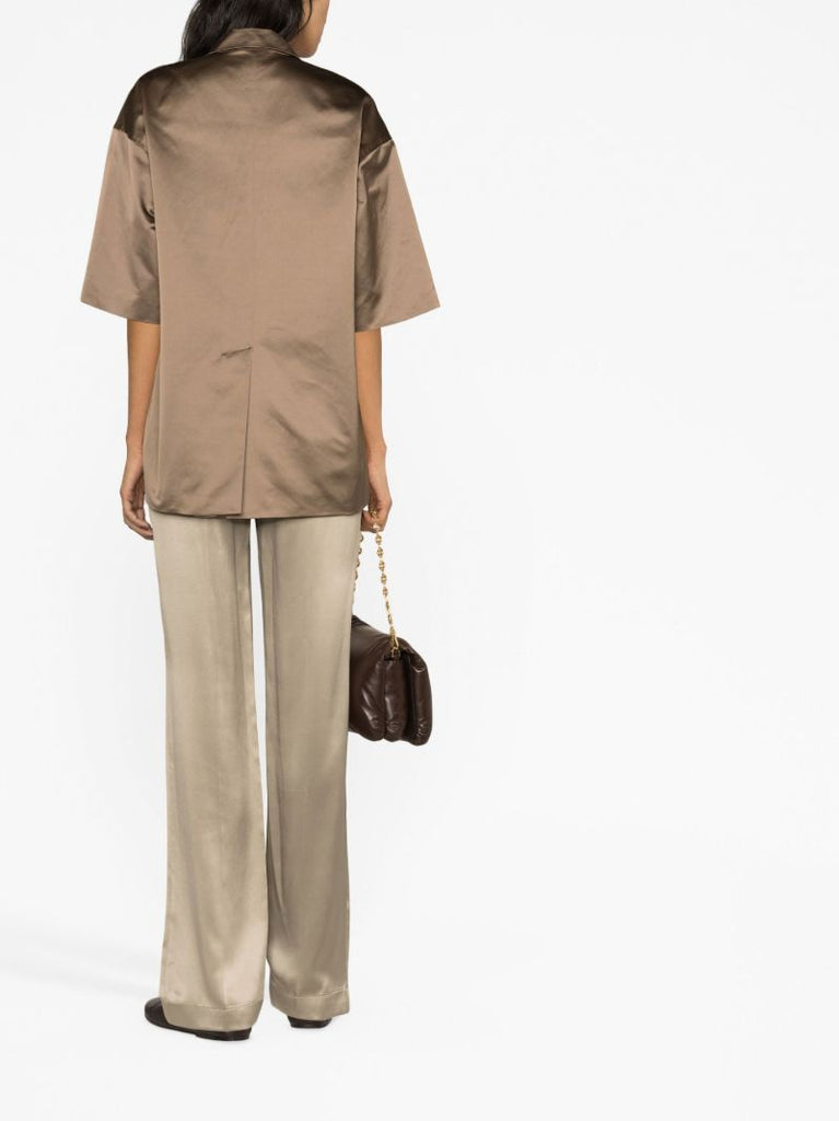 Neutral Tova Silk Trousers