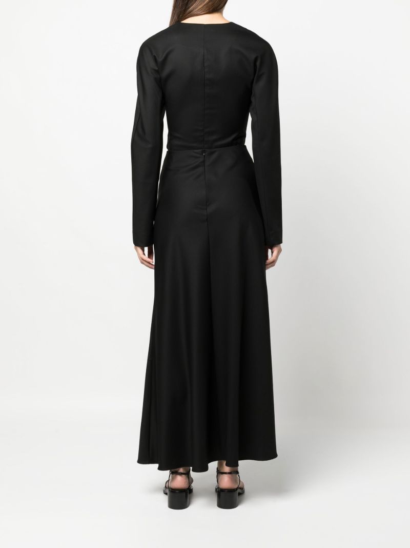 Black Cut-out Wool Maxi Skirt