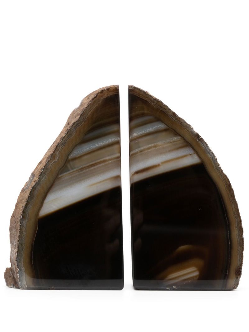 Brown Agate Bookend Set