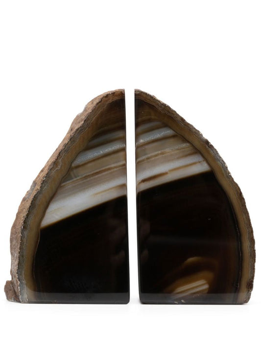 Brown Agate Bookend Set
