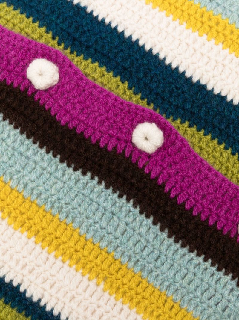 Green Busy Stripe Cashmere Pillow