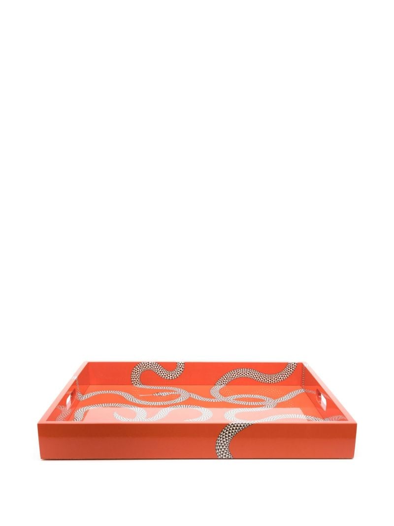 Orange Eden Snake-print Tray