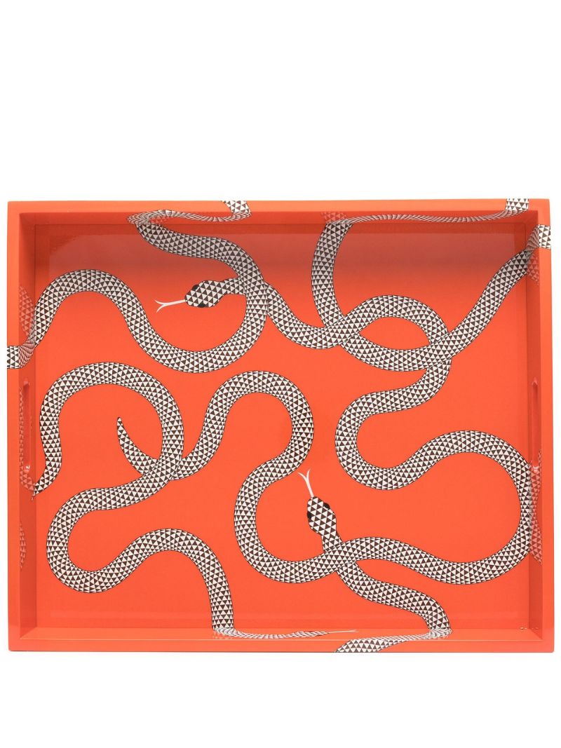 Orange Eden Snake-print Tray