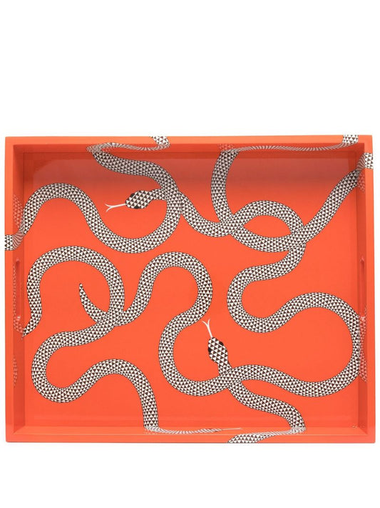 Orange Eden Snake-print Tray