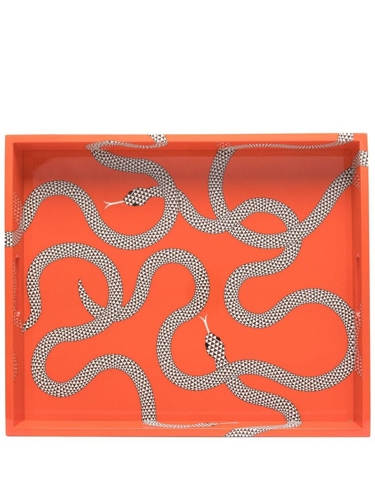 Orange Eden Snake-print Tray