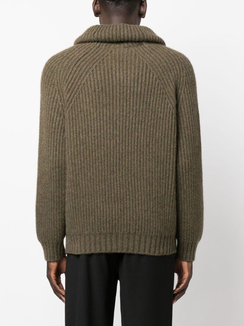 Green Michel Half-zip Cashmere Sweater