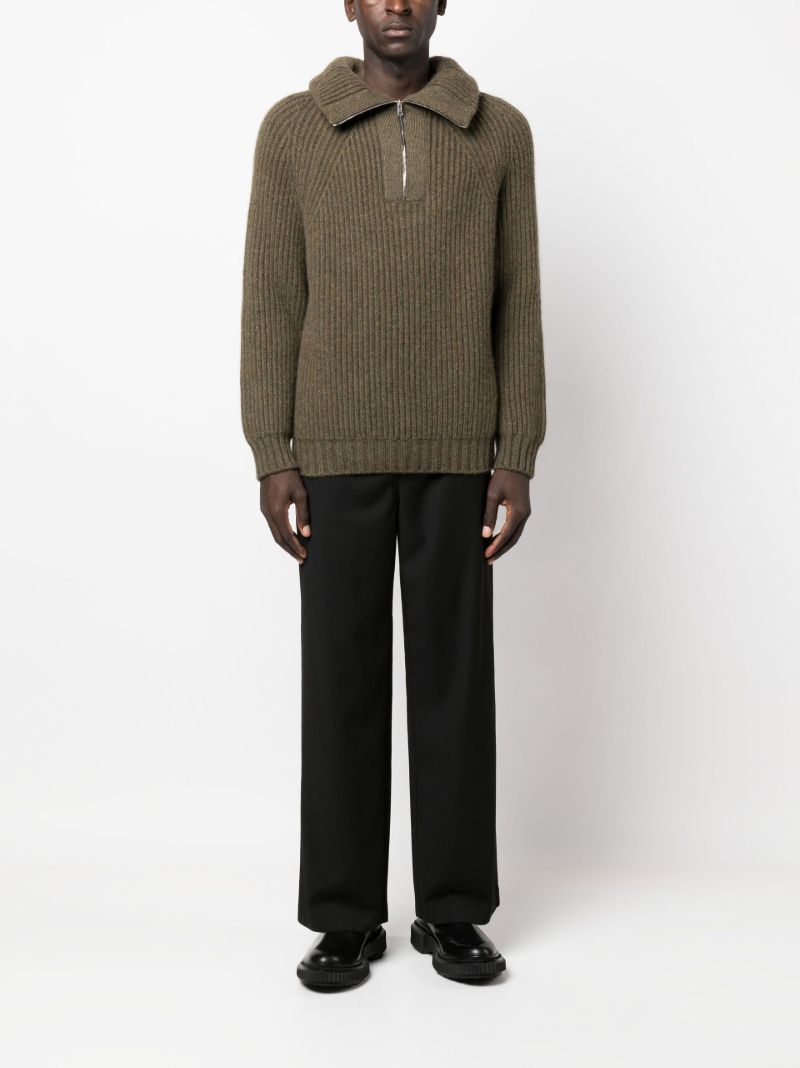 Green Michel Half-zip Cashmere Sweater