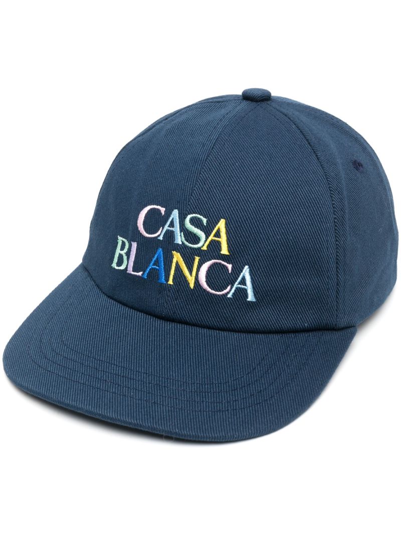 Blue Stacked Logo Cotton Cap