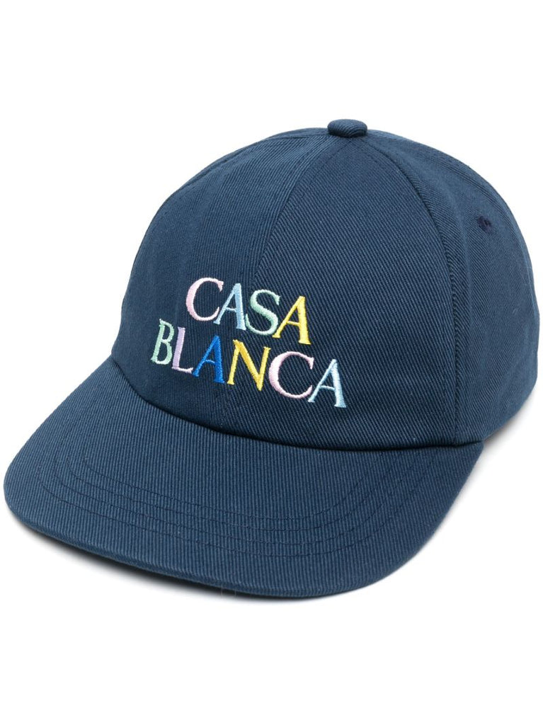 Blue Stacked Logo Cotton Cap