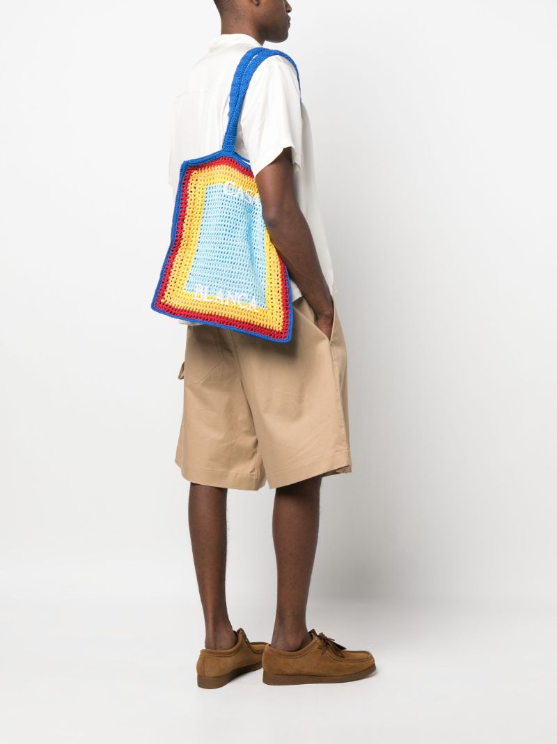 Blue Arch Logo-embroidery Crochet Bag