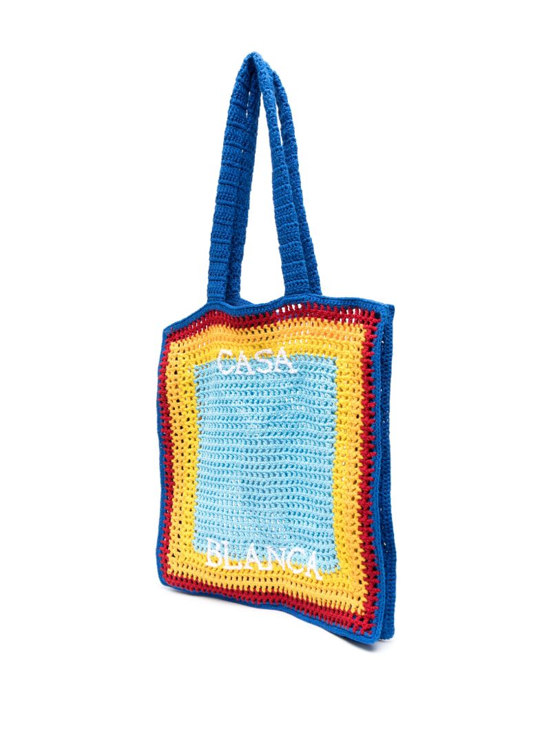 Blue Arch Logo-embroidery Crochet Bag