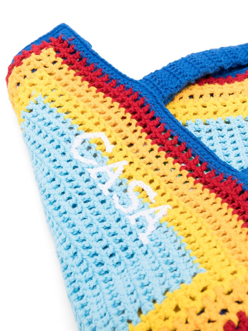 Blue Arch Logo-embroidery Crochet Bag