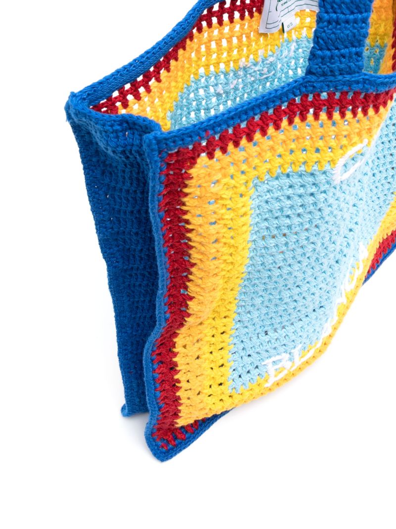 Blue Arch Logo-embroidery Crochet Bag