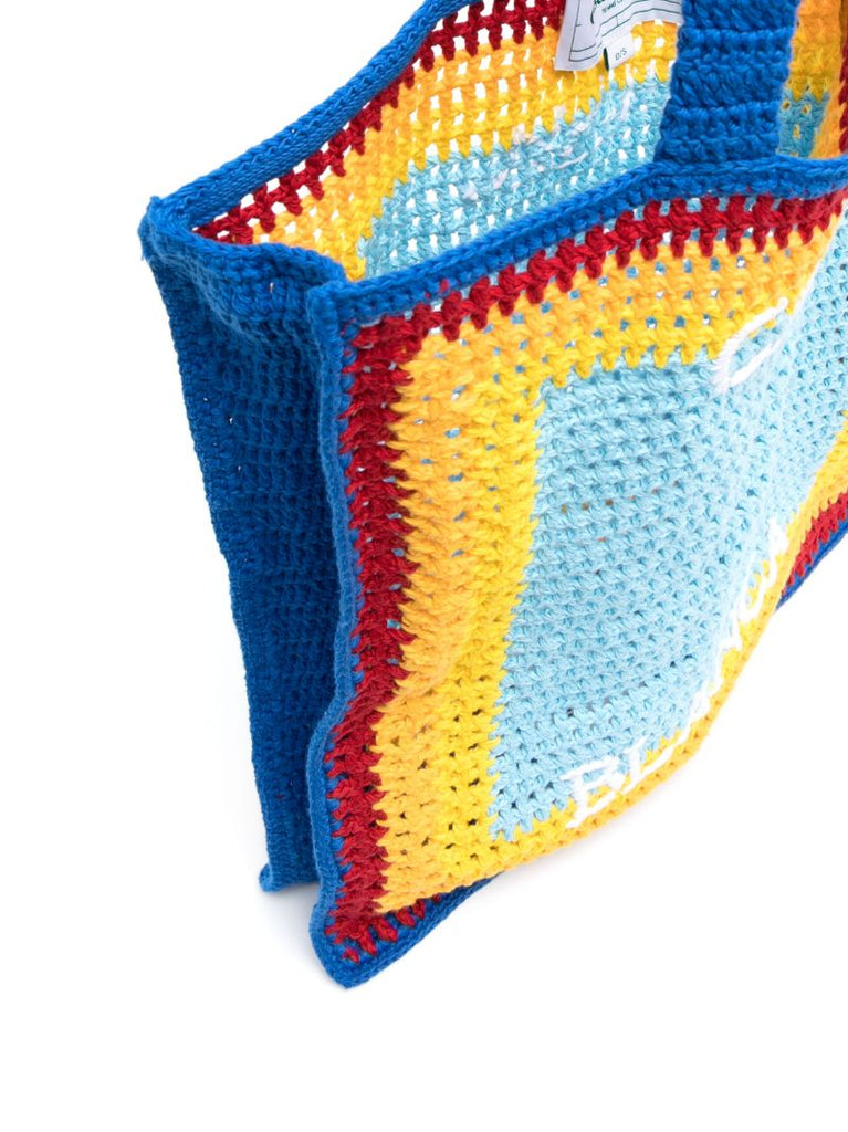Blue Arch Logo-embroidery Crochet Bag