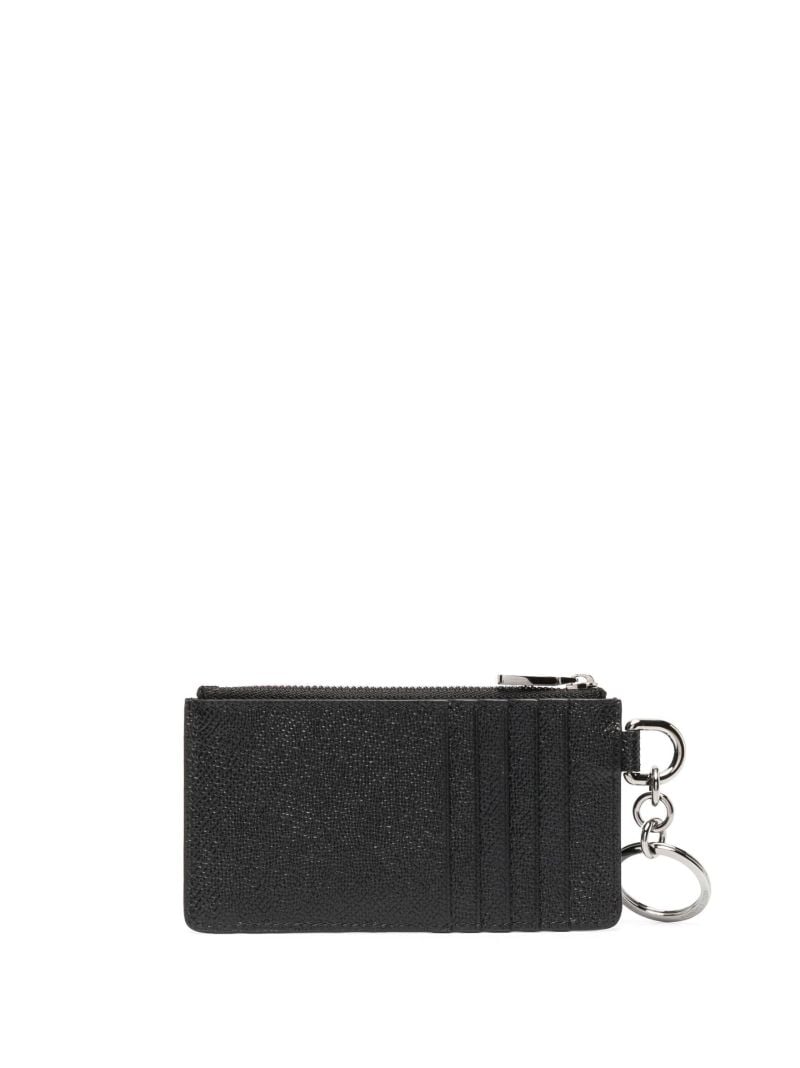 Black Logo Plaque Leather Card Holder