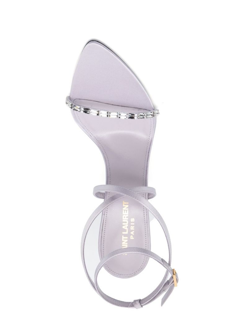 Purple Gippy Crystal Leather Sandals