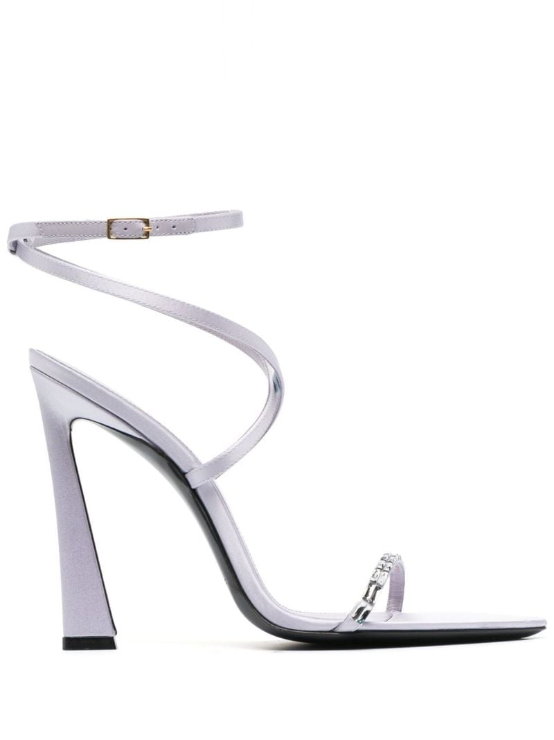 Purple Gippy Crystal Leather Sandals