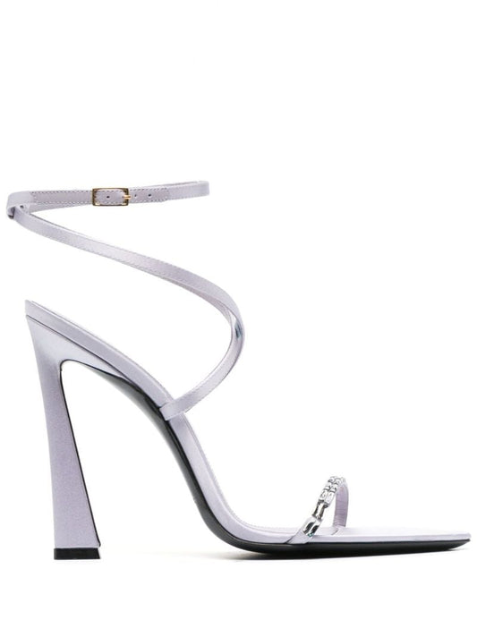 Purple Gippy Crystal Leather Sandals