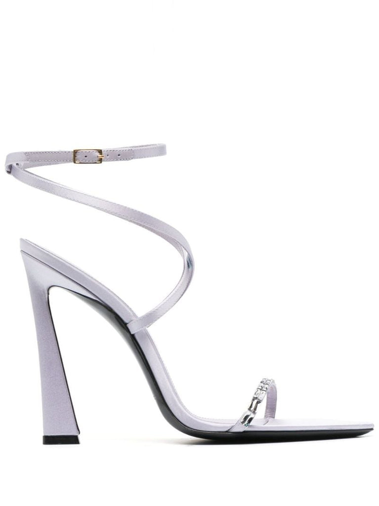 Purple Gippy Crystal Leather Sandals