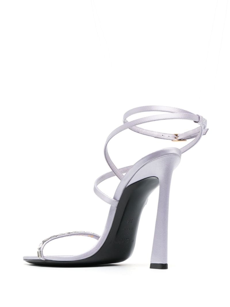 Purple Gippy Crystal Leather Sandals