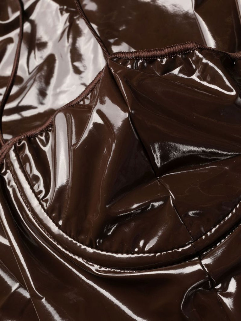 Brown Latex Balconette Swimsuit