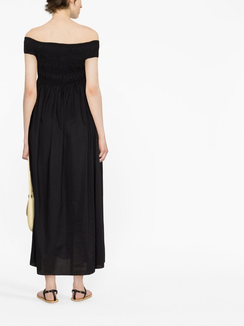 Black Off-the-shoulder Midi Dress