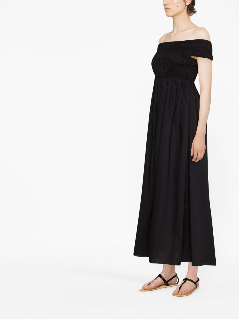Black Off-the-shoulder Midi Dress