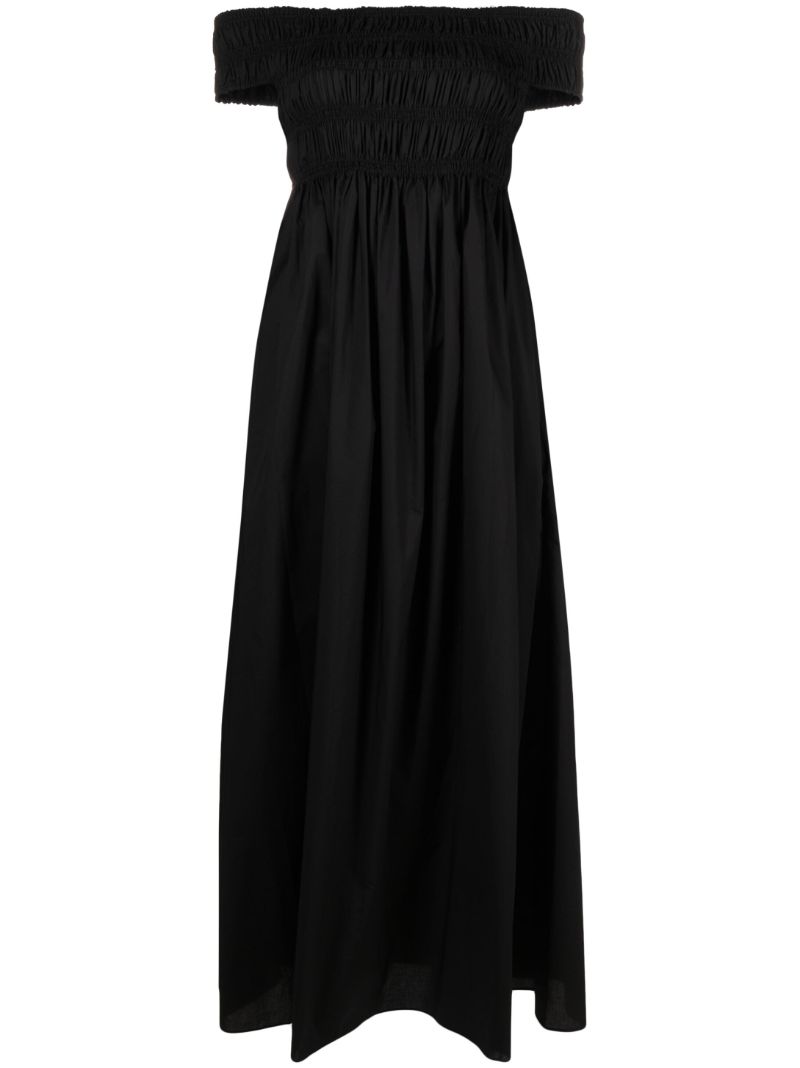 Black Off-the-shoulder Midi Dress