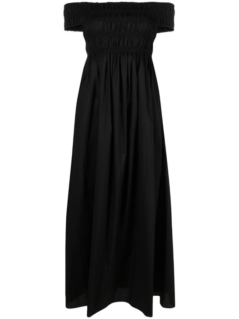 Black Off-the-shoulder Midi Dress