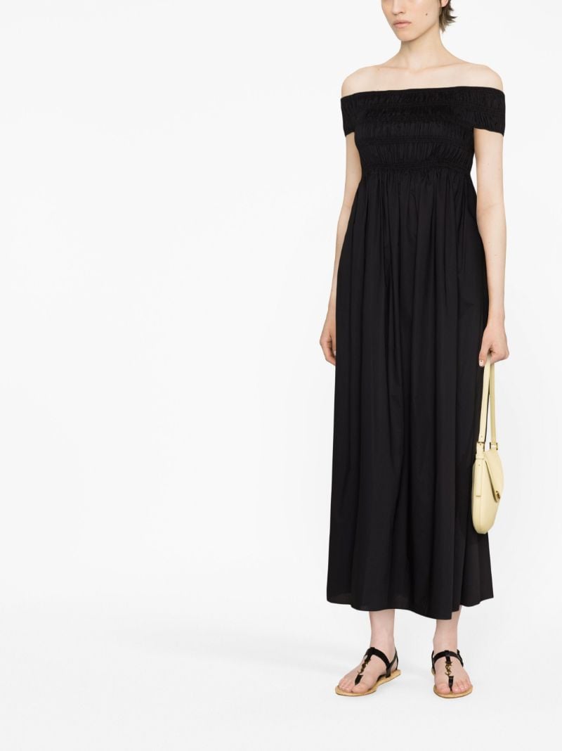 Black Off-the-shoulder Midi Dress