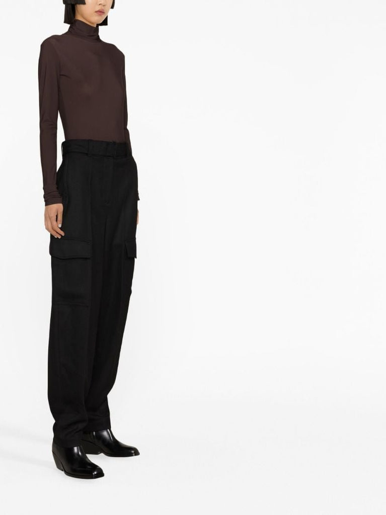 Black Devonport High-waisted Trousers