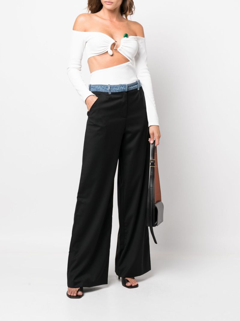 White Embellished Off-the-shoulder Top