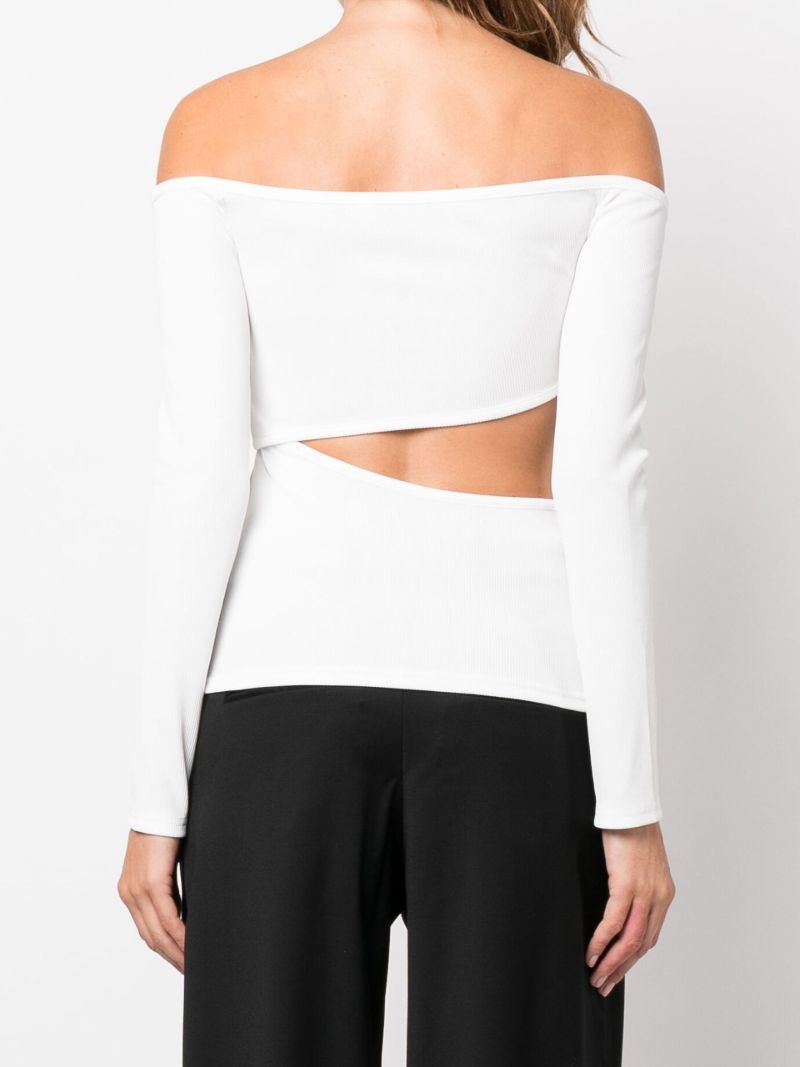 White Embellished Off-the-shoulder Top